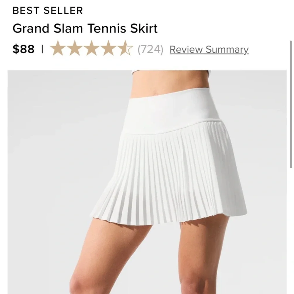 NWT Alo Yoga Grand Slam Tennis Skirt - White Size S